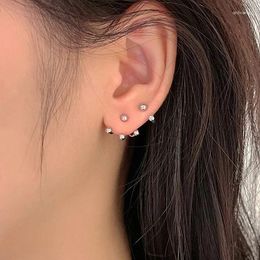 Stud Earrings Unique Special Design Mini Metal Beads Pierced For Women Students Korean Fashion Style Small Ear Jewellery Gift