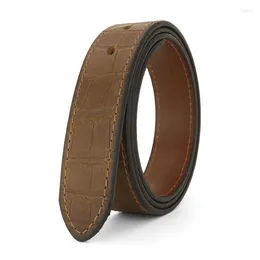 Belts Upscale Waist Strap Vintage 3.3cm Without Buckle Men Cowhide Genuine Leather Luxury Famous Have Holes Ceinture Homme