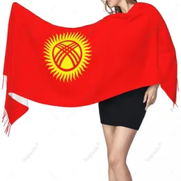 Scarves Kyrgyzstan Flag Scarf Pashmina Warm Shawl Wrap Hijab Spring Winter Multifunction Unisex