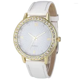 Wristwatches Casual Women Watch Fashion Montre Women's Crystal Diamond Watches Analogue Leather Quartz Wrist Female Dress Relogio
