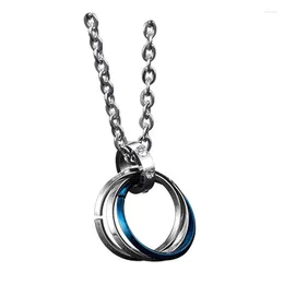 Pendant Necklaces Hip Hop Gothic Tricyclic Stainless Steel Necklace Women Trendy Round Lovers' For Men Punk Friends