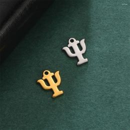 Charms 10pcs/ Lot Wholesale Greece Alphabet Jewellery For Necklace Making Stainless Steel Pendants Bulk Accessories Diy Supplies