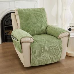 Chair Covers 1pcs Solid Colour Autumn/winter Plush Sofa Towel Quilted Leaf Pet Cover Modern Single Person Integrated