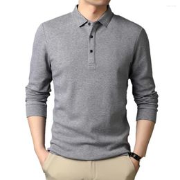 Men's Casual Shirts Lapel Shirt Solid Color Long Sleeve T Slim Fit Tee Tops V Neck Pullover White Navy Pink