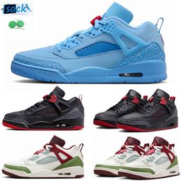 2024 Men Basketball Shoes Designer Low Sneaker Football Blue CNY Sail Oil Green Bred Black Gym Red Metallic Gold Cool Grey Mens Trainers Sports Sneakers