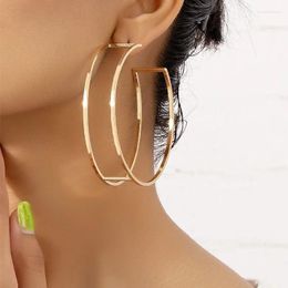 Hoop Earrings Geometric Hollow Double-wire Metal Simple C-shaped For Women Party Holiday Fashion Jewelry Ear Accessories CE189