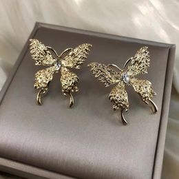 Dangle Earrings Fashion Romantic Baroque Butterfly For Women Metallic Texture Liquid Flow Lines Exquisite Holiday Party Gift