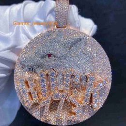 Custom Design Solid 3d Full Iced Out S925 Vvs d Moissanite Personalised Pendant Necklace ChainMoissanite 925 pendant with diamonds