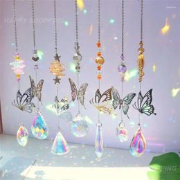 Garden Decorations Crystal Prisms Hanging Rainbow Chaser Window Wind Chime Tree Of Life Car Art Pendant Home Decoration