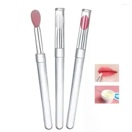 Makeup Brushes 1PC Women Lip Transparent Crystal Handle Silicone With Dust Cap Gloss Applicator Cosmetic Tool
