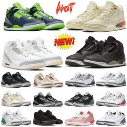 Basketball Sneakers 3 Black Cat Doernbecher Hugo Green Glow Fear Ivory Hide N Sneak Seoul 3s Midnight Navy White Cement Reimagined Racer Blue Men Athletics Shoes