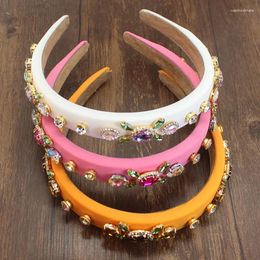 Hair Clips Luxury Handmade Korean Fashion Accessories Sparkly Green Purple Crystal Hairbands Rhinestone Headband For Women Wedding Party