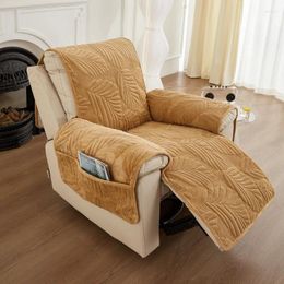Chair Covers Soft Plush Sofa Cover 1 Seat Leaves Jacquard Recliner Dustproof Couch Mat Non-slip Armchair Slipcover Protector
