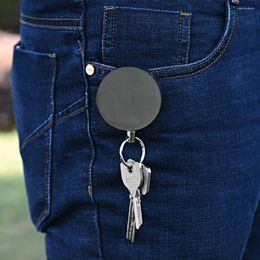 Keychains Retractable Pull Belt Key Ring ID Lanyard Card Badge Holder Wire Rope Keychain