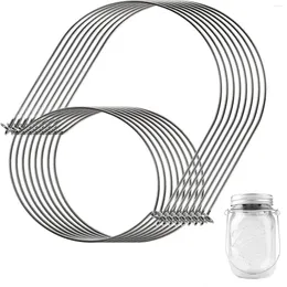 Kitchen Storage 8 Pcs Mason Jar Wire Hangers Stainless Steel Handles Canning Jars For Regular