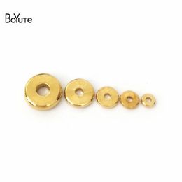 BoYuTe 100Pcs 3MM 4MM 5MM 6MM 7MM 8MM 10MM 12MM Round Metal Brass Diy Loose Spacer Beads for Jewelry Making266o