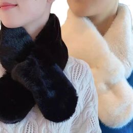 Scarves Winter Faux Fur Scarf For Women Girl Soft Plush Solid Colour Neck Collar Warmer Stuff Christma Year Gift
