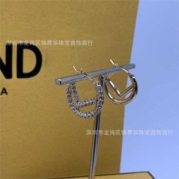 26% OFF Letter F Earrings Tiktok Kwai diamond inlay fashion temperament high quality small fragrance f home earrings