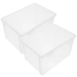 Plates 2 Pcs Bread Storage Box Fridge Sealing Case Clear Plastic Containers Refrigerator