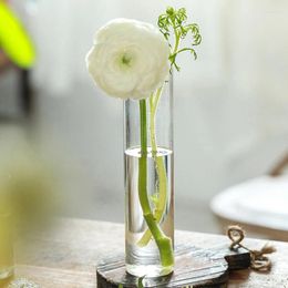 Vases 6.5x6/8/10/12/15/18 Cylinder Glass Vase For Centrepieces Flower Decorative Floral Home Decor Wedding Favours