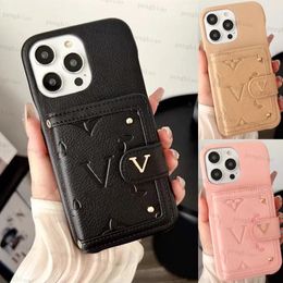 Fashion Designer Wallet Phone Cases For iPhone 15 Pro Max 14 13 12 L Luxury Brand Leather Cover iPhone15 15Pro 15ProMax iPhone15ProMax Card Holder Pocket Purse Case