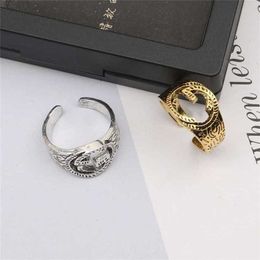 26% OFF New Double Old Stripe Ring with Vertical Gear Simple Luxury Personalised High end Women and Men's Couple Style