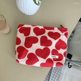 Cosmetic Bags Heart Pattern Women Makeup Bag Toiletries Organizer Zipper Travel Wash Pouch Female Make Up