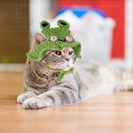 Cat Costumes Cartoon Hat Lovely Pet Headwear Decor Halloween Carnival Cap Adorable Yarn Costume Outfits