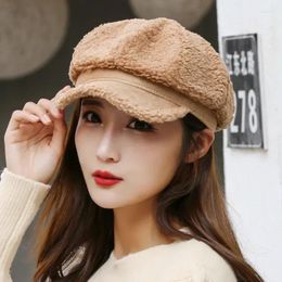 Berets Fashion Autumn And Winter Warm Outdoor Casual Lady Octagonal Retro Cap Hat Caps For Women Head Decor Accessory