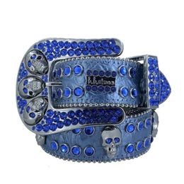 Bling studded crystal fashion diamond bb simon belt Casual woman Leather designer for man Same Style As Bbs Little Ghost Punk Style Hip-hop Style