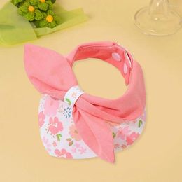 Dog Collars Cat Saliva Towel Flower Pattern Pet Collar Neckerchief With Bowknot Closure Comfortable Triangle Scarf For Puppy