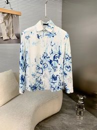 Men's Shirt Designer Fashion Long-sleeved Summer monogram Print polo shirt single breasted beach Casual shirt lapel European American Business Shirt Asia M-3XL GJ84