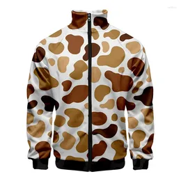 Men's Jackets 2024 Fashion Coats Black White Cow Spots 3D Printed Casual Streetwear Zip Jacket For Men Kid Sports Sweatshirts Women Clothes