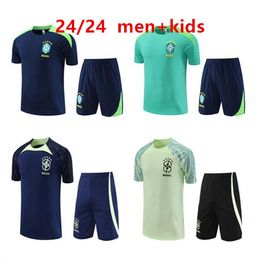 24 25 Brezilya Kısa Kollu Terro Üstü Spor Giyim Erkekler Eğitim Takım elbise 23 Futbol Jersey Kit üniforma Chandal G.Jesus Coutinho Brasil kolsuz yelek yetişkin futbol setleri