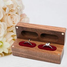 Jewellery Pouches Small Wedding Ring Box Engagement Wooden Holder With Soft Lining For Proposal Christmas