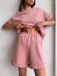 Women's Tracksuits 2024 Summer Women Shorts Set Sportswear Outfits Loose Casual 2 Piece Sets Outfit Korean Fashion Home Suit