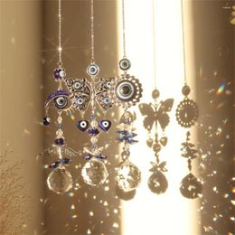 Garden Decorations Devil's Eye Crystal Sun Catcher Rainbow Wind Chimes Hanging Pendant Window Decoration Outdoor Gift