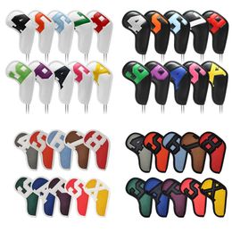 10pcs Set Golf Iron Club Head Cover Sport Accessories Wedges Covers 4-9 ASPX Gradients Number Ball Rod Head Protective Case 231229