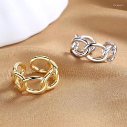 Cluster Rings Fashion Geometric Chain Party For Women Simple Open Ring Band Wedding Female Trendy Accessories Jewelry