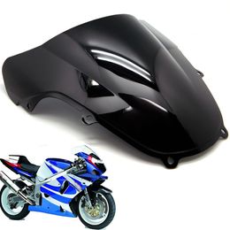 Motorcycle Clear Black Double Bubble Windscreen Windshield ABS Fit For Suzuki GSXR600 GSX-R750 2001-2003 GSXR1000 2001-2002 k1