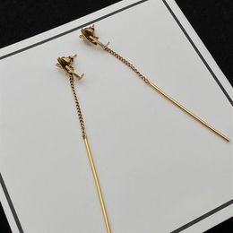 Fashion Tassel Earrings Designer Jewellery Stud Earring For Women Earings Hoop Gold Letter Y Pendant Studs Elegant Wedding Gift Box 2136