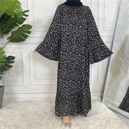 Ethnic Clothing Muslim Dress Women Turkish Fashion Printed Long Skirt With Big Swing Islamic For