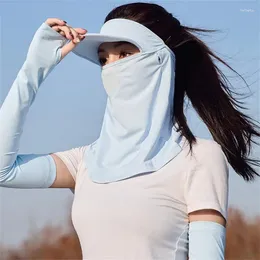 Bandanas Protection Ear Scarf Silk Mask Quick-drying Summer Face Cover Breathable Outdoor Cycling Sun Hats Caps Anti-uv