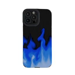 Leather Fashion Cool Blue Flame Design Phone Case For iphone 15 14 13 12 11 Pro Max XS X XR 15 Plus Fashion Soft Silicone Back Cover 30pcs