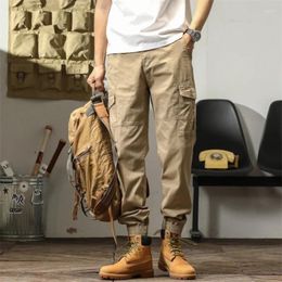 Men's Pants 2024 Autumn/winter Workwear Ankle Binding Casual Multi Pocket Versatile Long With Elastic Waist