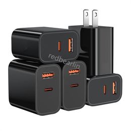 Fast Quick Charging 20W 12W Dual Ports Eu US USB C Wall Charger Adapters For IPhone 13 14 15 Pro Max Samsung Huawei Xiaomi Redmi Android phone