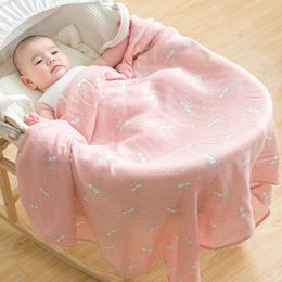 Blankets Baby Wrapping Swaddle Towel Summer Thin Bamboo Cotton Gauze Wrapped Born Anti- Blanket Children's