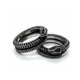 36% OFF Gu Jia's vintage three-dimensional double 925 silver snake ring as a Valentine's Day gift