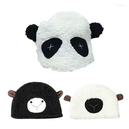 Berets Sweet Panda/Lamb Cold Hat Beanie Ear Cap Windproof All-match Wool Girlfriend Gift For Halloween Xmas Year