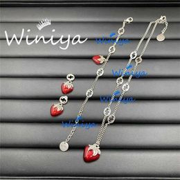 32% OFF Strawberry Set/Gu Family New Letter Simple Necklace Bracelet Earstuds Fashion Personality Cute Jewellery